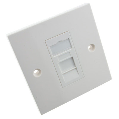 Kenable Shielded Rj45 Face Plate Cat6A Toolless Single Port With Euro Modules from B&Q