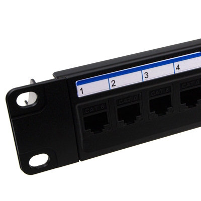 B&Q -  24 Port Rj45 Cat6 Gigabit Ethernet Pass Through Keystone Coupler 19 Patch Panel