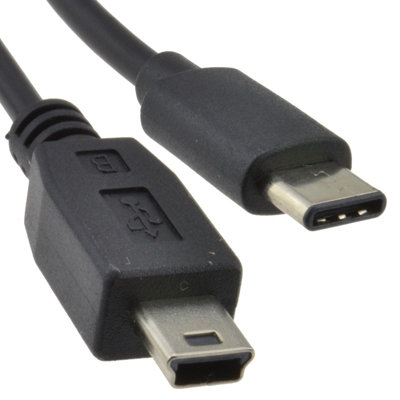Kenable Usb Type C Male Plug To Mini B Data Sync & Charge Cable Black 1M from B&Q