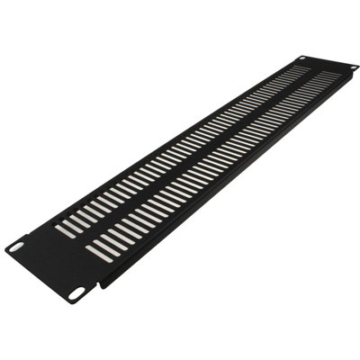 Kenable Blanking Plate Extra Vented 2U For Comms Data Cabinet Rack 19 Inch Black from B&Q