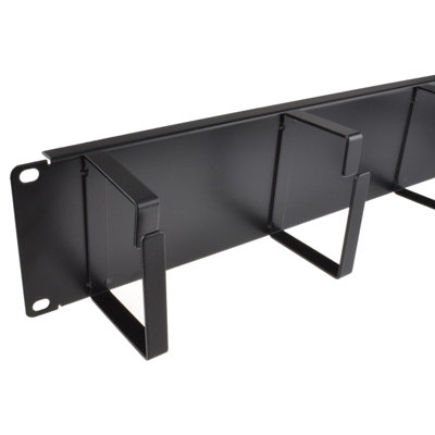 B&Q -  Ringed Cable Management Bar 2U With 4 Rings Data Cabinet 19 Inch Rack