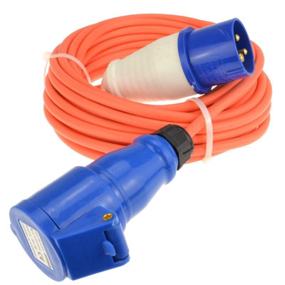Kenable Caravan/motorhome 3 Pin Electric Hookup 1.5mm Cee 16A Mains Extension Cable 10M from B&Q