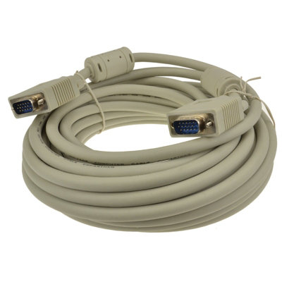 Kenable Svga Cable Hd15 Male To Male Pc To Monitor Lead With Ferrites 10M Grey from B&Q