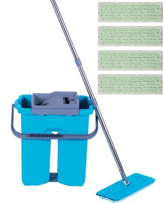 Gbpro Premium Mop And Bucket Wringer Floor Cleaner Set For Wet And DryPlus 4 Microfibre Mop PadsIdeal For Laminate Floors from B&Q