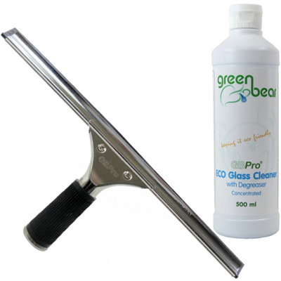 Gbpro Professional Window Squeegee Stainless Wiper 35Cm/14" + Eco Concentrated Glass Cleaner With DegreaserSet from B&Q