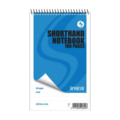 Silvine Shorthand Spiral Notebook 5"x8" 80 Leaves 160 Pages Ruled 443Pack Of 12 from B&Q