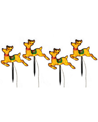 WeRChristmas Set Of 4 Reindeer Silhouette Pathway Stake Lights 26Cm from B&Q