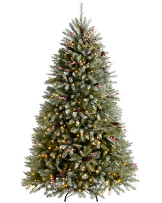 WeRChristmas Pre-Lit Full Bodied Decorated Frosted Christmas Tree6 Ft from B&Q