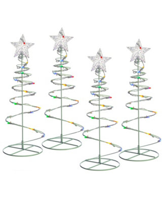 WeRChristmas Set Of 4 Spiral Trees Rope Light Silhouette 55Cm from B&Q