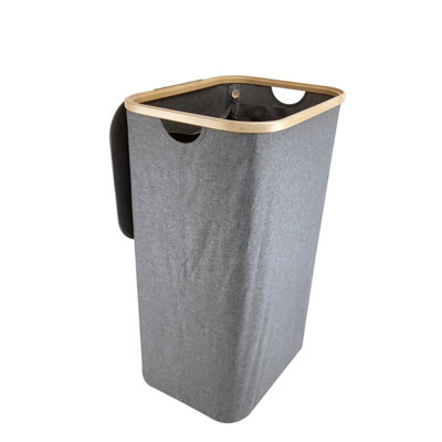 Amos 100L Square Laundry Basket With LidGrey from B&Q