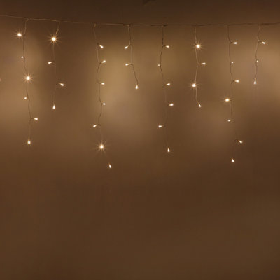 Amos 720  Warm White Led Christmas Icicle Lights Snow Effect With Memory Function Timer from B&Q