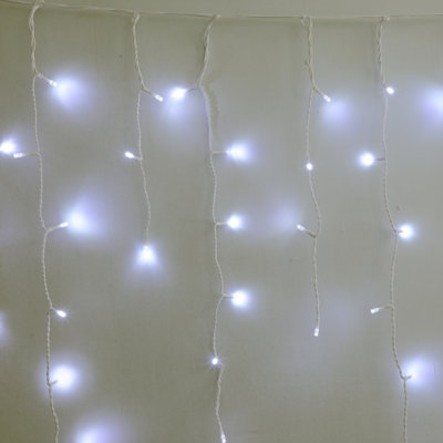 Amos 720 White Led Christmas Icicle Lights Snow Effect With Memory Function Timer from B&Q