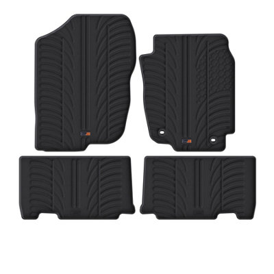 Travall Toyota Rav4 (2012-2018) Rubber Car Mats Tailored Fit Accessory Waterproof Raised Edges from B&Q