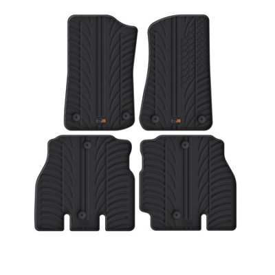 Travall Premium Rubber Car Mats For Jeep Wrangler 4 Door (2018-) (4Pcs+Fix) Trm1247R from B&Q