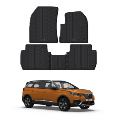 Travall Rubber Car Mats For Peugeot 5008 (2017-2024)