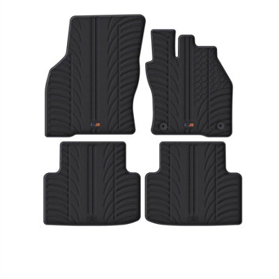 B&Q -  Cupra Formentor (2020+) Rubber Car Mats Waterproof Raised Edge Tailored Fit Heavy-Duty Accessories With Clips Easy Clean