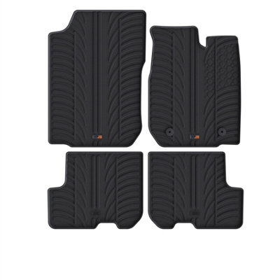 Travall Dacia Sandero (2012-2020) Rubber Car Mats Waterproof Raised Edge Tailored Fit Heavy-Duty Accessories With Clips Easy Clean from B&Q
