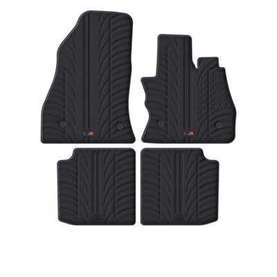 Travall Fiat 500L (2012+) Rubber Car Mats Waterproof Raised Edge Tailored Heavy-Duty Accessories With Clips Easy Clean Anti-Slip from B&Q