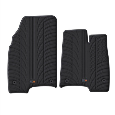 Travall Fiat Panda (2011+) Rubber Car Mats Waterproof Raised Edge Tailored Heavy-Duty Accessories With Clips Easy Clean Anti-Slip from B&Q
