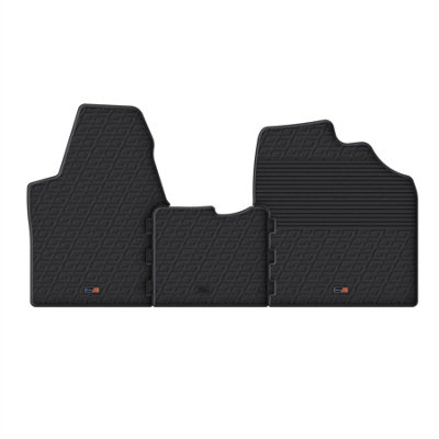 Travall Fiat Scudo (2007-2016) Rubber Car Mats Waterproof Raised Edge Tailored Fit Heavy-Duty Accessories With Clips Easy Clean from B&Q
