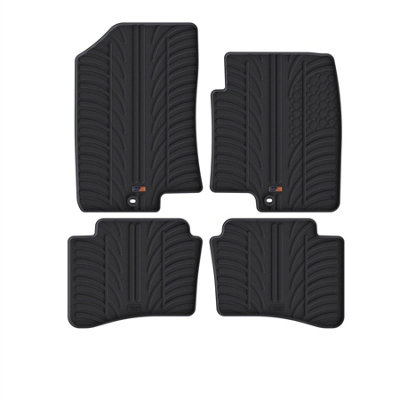 Travall Hyundai I20 (2014-2020) Rubber Car Mats Waterproof Raised Edge Tailored Fit Heavy-Duty Accessories With Clips Easy Clean from B&Q