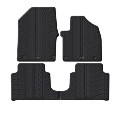 Travall Hyundai Ioniq 5 (2021+) Rubber Car Mats Waterproof Raised Edge Tailored Fit Heavy-Duty Accessories With Clips Easy Clean from B&Q
