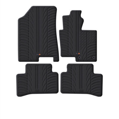 Travall Hyundai Tucson (2021+) Rubber Car Mats Waterproof Raised Edge Tailored Fit Heavy-Duty Accessories With Clips Easy Clean from B&Q