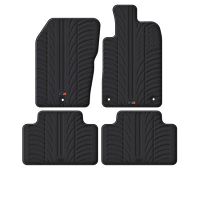 Travall Jeep Grand Cherokee (2011-2013) Rubber Car Mats Waterproof Raised Edge Tailored Fit Heavy-Duty Accessories With Clips from B&Q