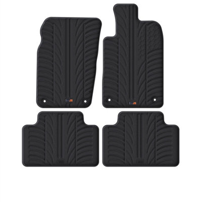 Travall Jeep Grand Cherokee (2013-2021) Rubber Car Mats Waterproof Raised Edge Tailored Fit Heavy-Duty Accessories With Clips from B&Q