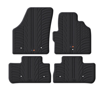 Travall Land Rover Freelander (2006-2014) Rubber Car Mats Waterproof Raised Edge Tailored Fit Heavy-Duty Accessories With Clips