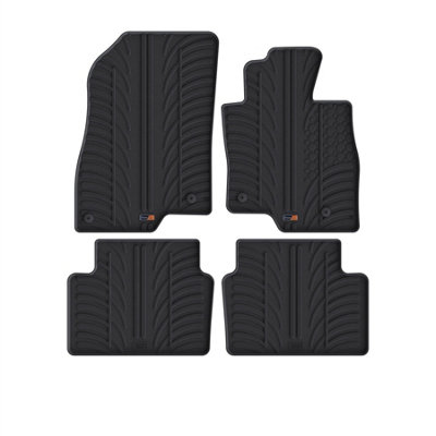Travall Mazda Mazda 3 (2013-2018) Rubber Car Mats Waterproof Raised Edge Tailored Fit Heavy-Duty Accessories With Clips Easy Clean from B&Q