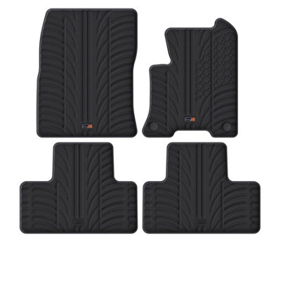 Travall Mercedes Eqb (2021+) Rubber Car Mats Waterproof Raised Edge Tailored Fit Heavy-Duty Accessories With Clips Easy Clean from B&Q