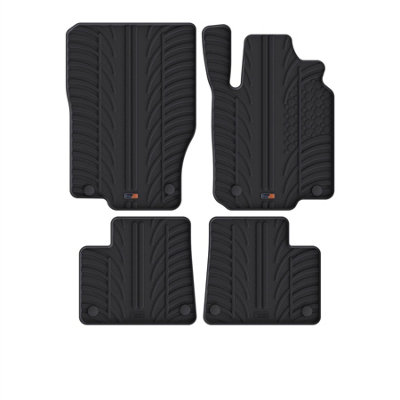 Travall Mercedes M-Class (2008-2012) Rubber Car Mats Waterproof Raised Edge Tailored Heavy-Duty Accessories With Clips Easy Clean from B&Q