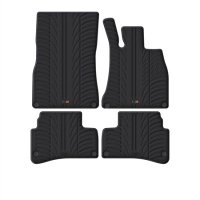 B&Q -  Mercedes S-Class (2017-2020) Rubber Car Mats Waterproof Raised Edge Tailored Heavy-Duty Accessories With Clips Easy Clean