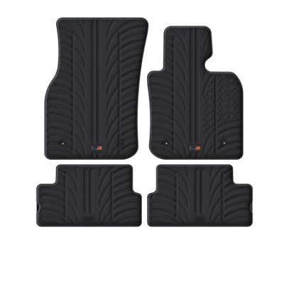 Travall Mini Hatchback (2013-2021) Rubber Car Mats Waterproof Raised Edge Tailored Heavy-Duty Accessories With Clips Easy Clean from B&Q