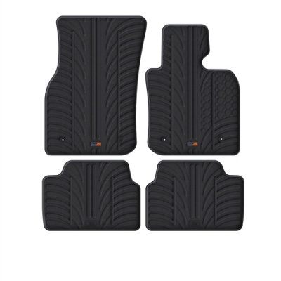 Travall Mini Hatchback (2013-2021) Rubber Car Mats Waterproof Raised Edge Tailored Heavy-Duty Accessories With Clips Easy Clean from B&Q