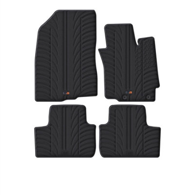 B&Q -  Mitsubishi Asx (2010-2016) Rubber Car Mats Waterproof Raised Edge Tailored Heavy-Duty Accessories With Clips Easy Clean
