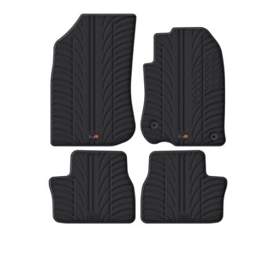 Travall Peugeot 2008 (2013-2016) Rubber Car Mats Waterproof Raised Edge Tailored Fit Heavy-Duty Accessories With Clips Easy Clean