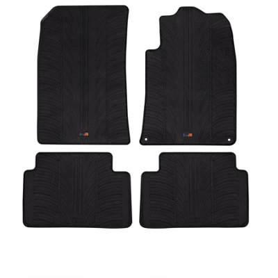 Travall Peugeot 508 (2010-2018) Rubber Car Mats Waterproof Raised Edge Tailored Fit Heavy-Duty Accessories With Clips Easy Clean