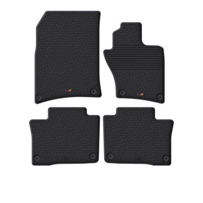 Travall Porsche Cayenne (2011-2018) Rubber Car Mats Waterproof Raised Edge Tailored Heavy-Duty Accessories With Clips Easy Clean from B&Q