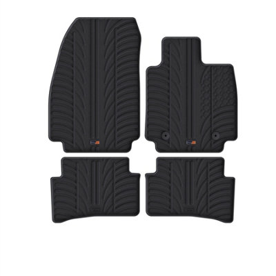 Travall Renault Captur (2013-2019) Rubber Car Mats Waterproof Raised Edge Tailored Heavy-Duty Accessories With Clips Easy Clean from B&Q