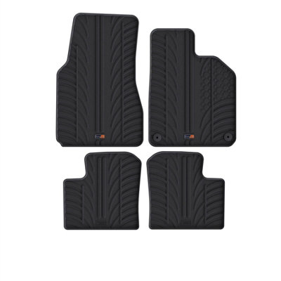 Travall Renault Twingo (2014-2019) Rubber Car Mats Waterproof Raised Edge Tailored Heavy-Duty Accessories With Clips Easy Clean from B&Q
