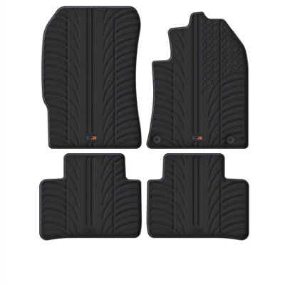 Travall Vauxhall Astra (2022+) Rubber Car Mats Waterproof Raised Edge Tailored Fit Heavy-Duty Accessories With Clips Easy Clean from B&Q