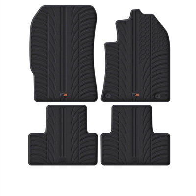 Travall Vauxhall Astra (2021+) Rubber Car Mats Waterproof Raised Edge Tailored Fit Heavy-Duty Accessories With Clips Easy Clean from B&Q