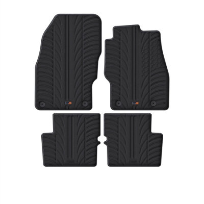 Travall Vauxhall Corsa (2014-2019) Rubber Car Mats Waterproof Raised Edge Tailored Heavy-Duty Accessories With Clips Easy Clean from B&Q