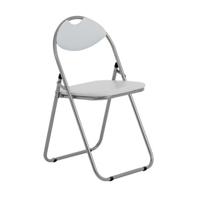 Harbour Housewares Padded Folding ChairWhite/silver from B&Q
