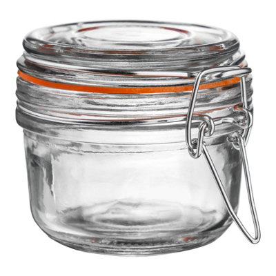 Argon Tableware Orange Glass Storage Jar - Seal 125Ml