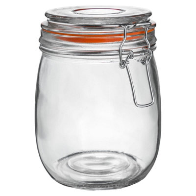 Argon Tableware Glass Storage Jar750Ml/26.4Oz4 Colour Seals Airtight Kitchen Storage Container Preserving Jar from B&Q