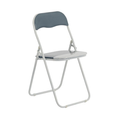 Harbour Housewares Coloured Padded Folding Chair - Grey