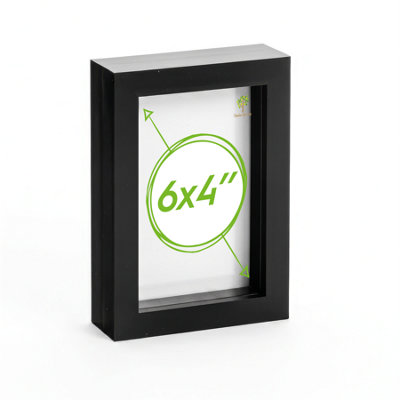 Nicola Spring 4 X 6" Photo FrameBlack3D Photo Frame Picture Frame Box Portrait Display Case (17.5 X 12.5Cm) from B&Q